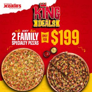 Two Family Specialty Pizzas
